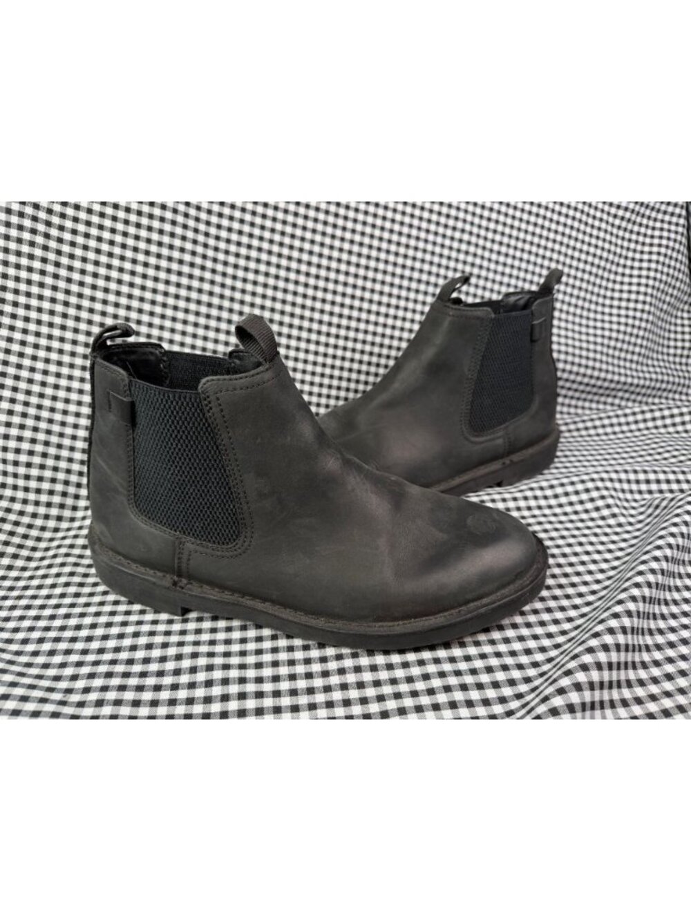 Clarks Burchill Up Chelsea Boot — Black Leather Men's UK 11 / US 12 / EU 46